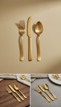 Brushed Gold Cutlery Set