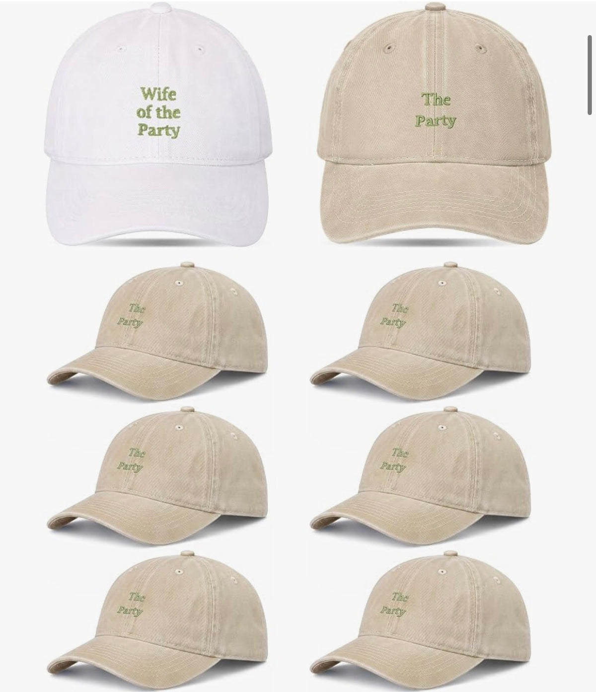 “The Party Crew” 7pc Cap Set