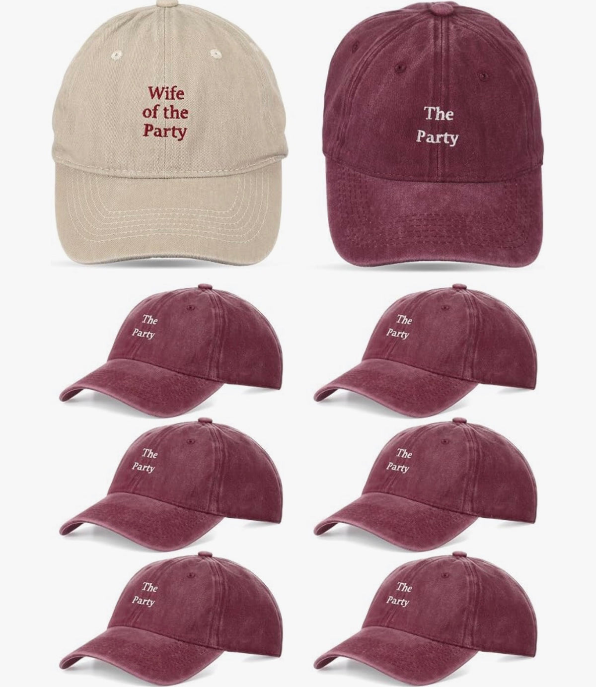 “The Party Crew” 7pc Cap Set