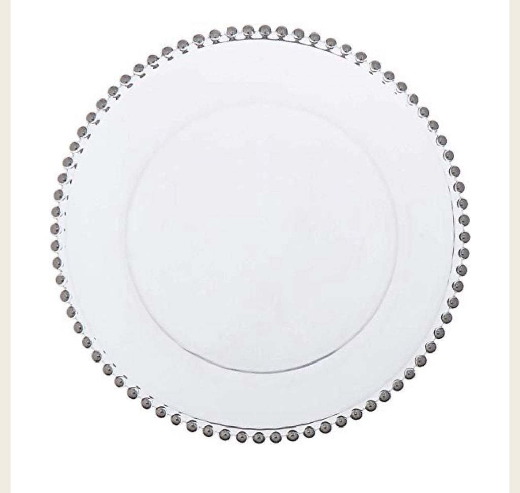 13” Beaded Glass Charger