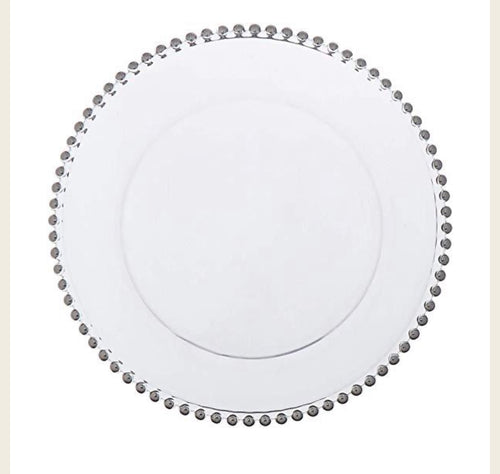 13” Beaded Glass Charger