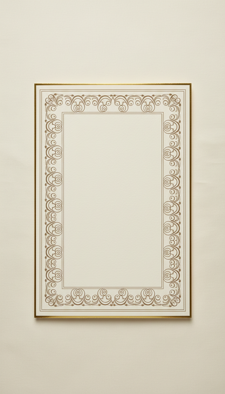 Bespoke Menu Card with Gold Edging